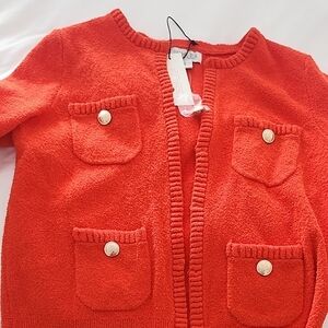 Rachel Zoe Red Knit with Gold Detail
